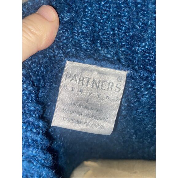 Vintage 90s Partners Mervyns Women’s Blue Long Sleeve Acrylic Sweater Large - Picture 7 of 8